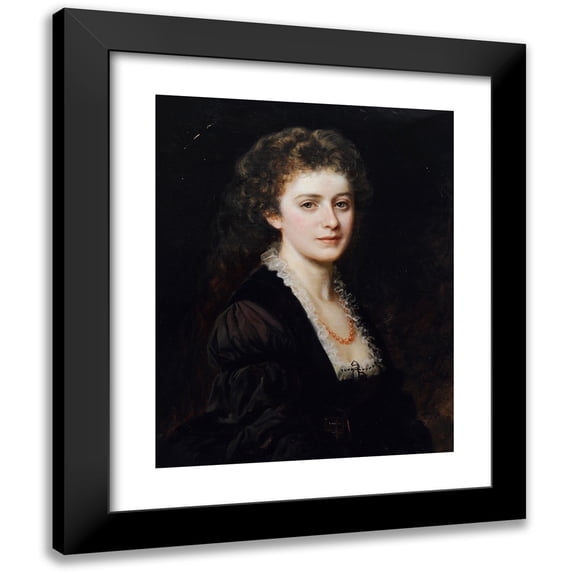 Eduard Ritter von Engerth 15x18 Black Modern Framed Museum Art Print Titled - Portrait of a Lady (1875)