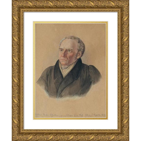 Eduard Schaller 19x24 Gold Ornate Framed and Double Matted Museum Art Print Titled - Professor Anton Schaller (1773-1844), the Father of the Artist (1828)