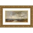 thumbnail image 1 of Eduard Schleich The Elder 18x11 Gold Ornate Wood Frame and Double Matted Museum Art Print Titled - Am Chiemsee (Approx. 1867), 1 of 4
