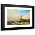 thumbnail image 1 of Eduard Schmidt 18x14 Black Modern Framed Museum Art Print Titled - Seascape (19th Century), 1 of 5