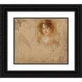 thumbnail image 1 of Eduard Veith 23x20 Black Ornate Framed Double Matted Museum Art Print Titled: Lady with a Hat in a Yellow Dress, 1 of 5