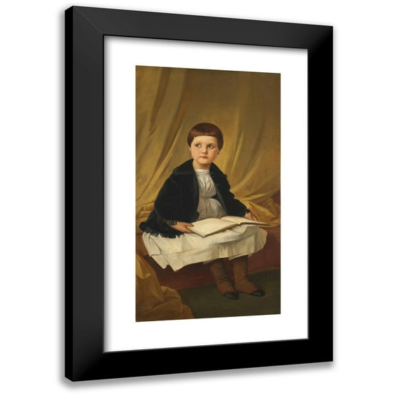 Eduard Von Steinle 12x18 Black Modern Framed Museum Art Print Titled - Portrait of Agnes by Steinle the Artist's Daughter