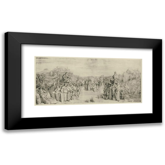 Eduard Von Steinle 24x13 Black Modern Framed Museum Art Print Titled - The Roman Period (Around 1900)
