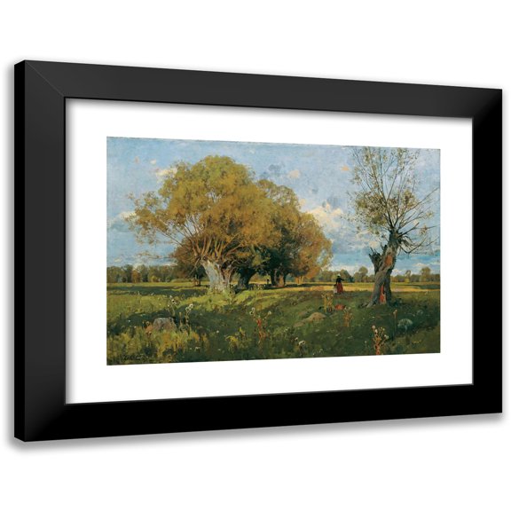 Eduard Zetsche 14x11 Black Modern Framed Museum Art Print Titled - Aumotive at Lichtenworth (1900)