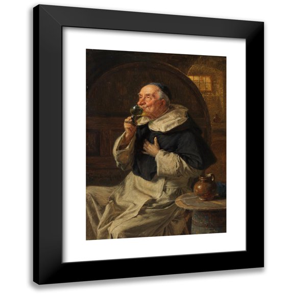 Eduard von Grützner 18x24 Black Modern Framed Museum Art Print Titled - The Wine Tasting (1898)