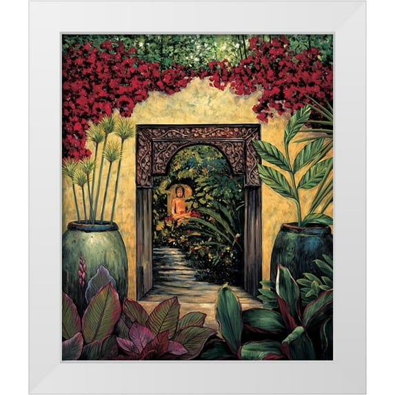 Eduardo 26x30 White Modern Wood Framed Museum Art Print Titled - A Quiet Place I