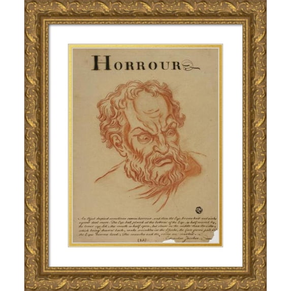 Eduardus Jacobus 15x18 Gold Ornate Wood Frame and Double Matted Museum Art Print Titled - Horrour (Sic) (After 1698)