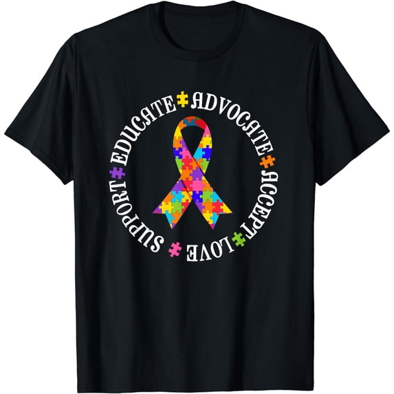 Educate Advocate Autism Awareness Autistic Autism Moms Gift T-Shirt