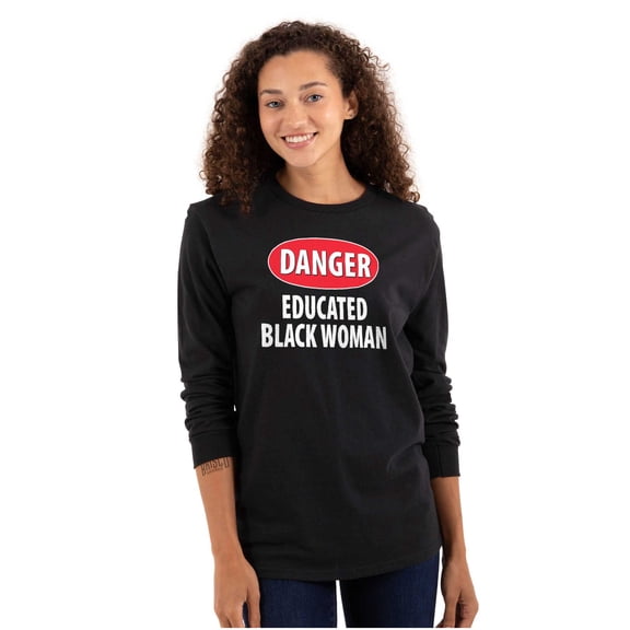 Educated Black African American Woman Women's Long Sleeve T Shirt Brisco Brands S