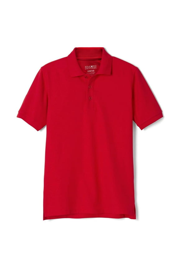 Boys 2T-20 Short Sleeve Pique Polo Shirt Red 2T
