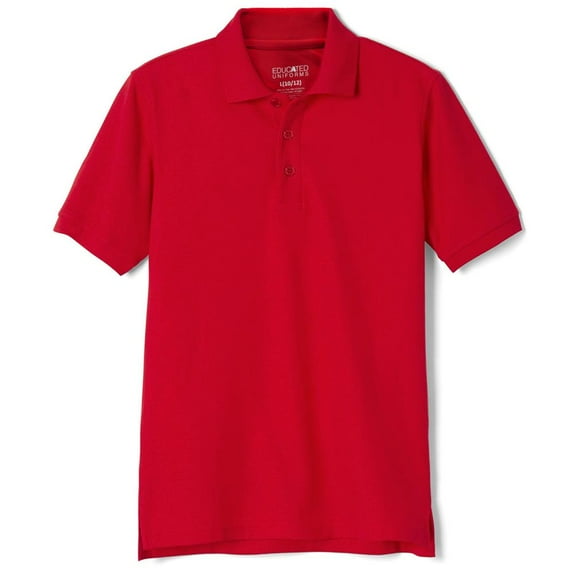 Educated Uniforms Boys 2T-20 Short Sleeve Pique Polo Shirt Red 4T