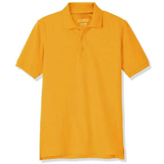 Educated Uniforms Boys 4-20 Short Sleeve Pique Polo Shirt Gold 6/7