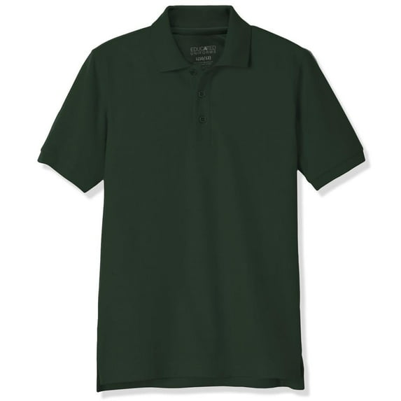Educated Uniforms Boys 4-20 Short Sleeve Pique Polo Shirt Hunter 18/20