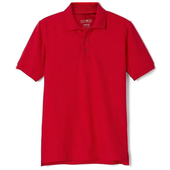 Educated Uniforms Boys 4-20 Short Sleeve Pique Polo Shirt Red 4/5