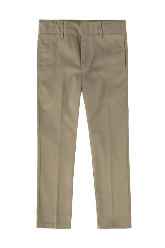 Boys Flat Front Double Knee Adjustable Waist School Pant