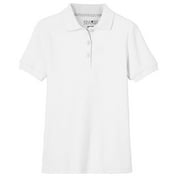 Educated Uniforms Girls 2T-20 Short Sleeve Pique Polo Shirt(White 2T)