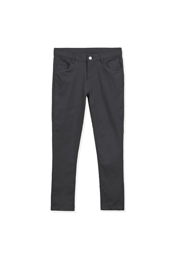 Girls 4-20 Adjustable Waist Skinny Stretch School Pant Grey 10