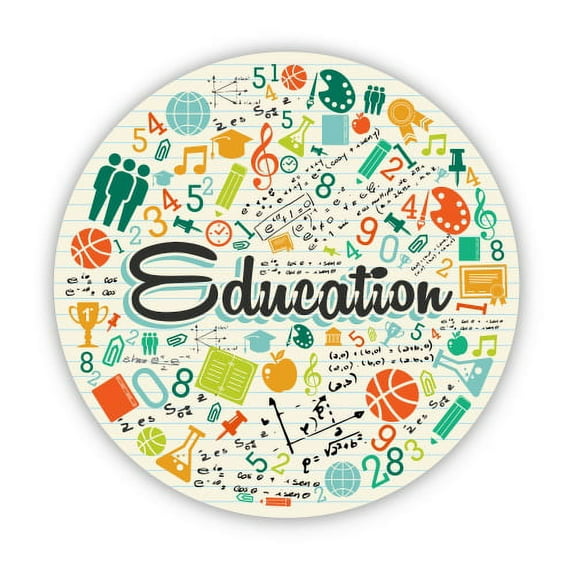 Education - 5" Vinyl Sticker - For Car Laptop I-Pad - Waterproof Decal