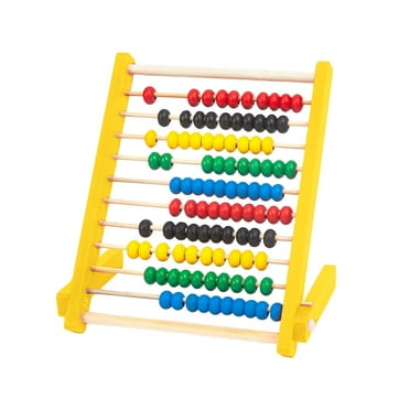 Education Abacus for Kids Math 10 Row Wooden Counting Frame Abacus Teach Counting, Addition and Subtraction, Math Number Game Preschool Learning Toys Yellow