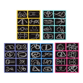 Education Brain Teaser 3D Puzzle for Adults - Metal Disentanglement with Carry Pouch Mind Games and Reverse Thinking Entertainment for Party 40PCS