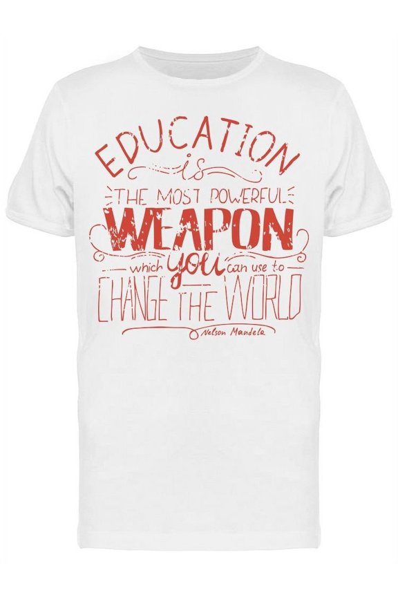Education Change The World T-Shirt Men -Image by Shutterstock, Male Medium