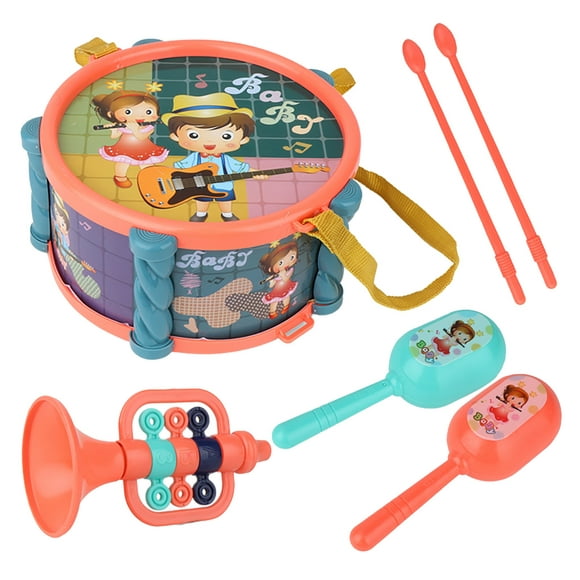 Education Children Drum Toys Toddler Musical Instruments Shakers Percussion Tambourine Set Pool Toys For Toddlers 1-3 Plastics A