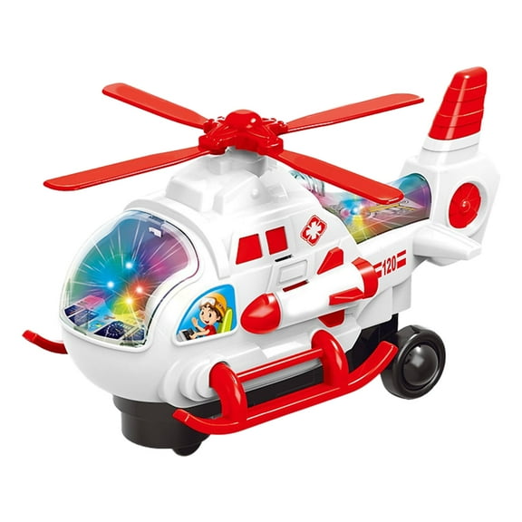 Education Children's Toy Airplane Model Universal Helicopter with Lights and Music Features Interactive Propeller Movements for Learning
