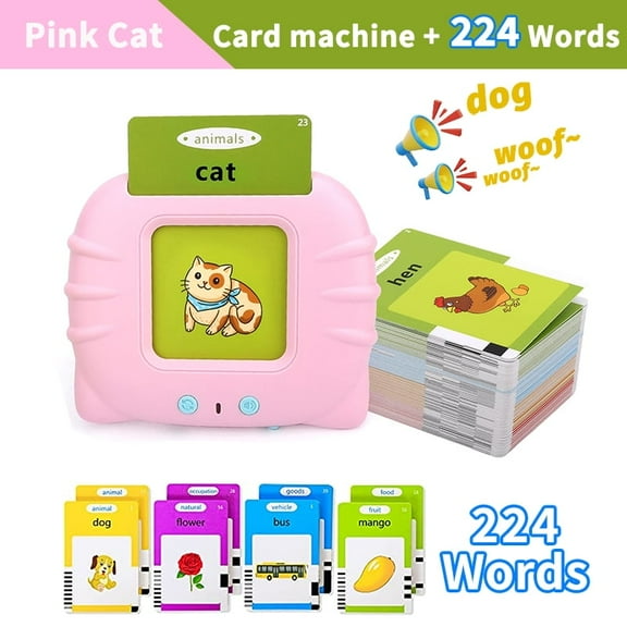 Education Flash Cards Machine Early Educational Learning English Electronic Book Toy for Children Birthday Gift