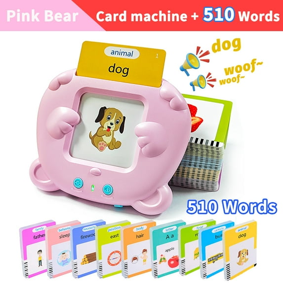Education Flash Cards Machine Early Educational Learning English Electronic Book Toy for Children Birthday Gift