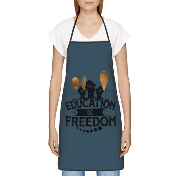 Education is Freedom Apron,Black History Month Gift for Black Women,Waterproof Chef Apron with Pocket,Inspirational Gift for Kitchen Cooking BBQ,Melanin Gifts