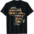 thumbnail image 1 of Education Is Freedom African Black History Month Africa Map T-ShirtMen and women, Black T-shirt, size: Extra large S-4XL, 1 of 4