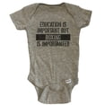 thumbnail image 1 of Education Is Important But Boxing Is Importanter Funny Baby Bodysuit - Grey, 1 of 2