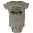 thumbnail image 1 of Education Is Important But Running Is Importanter Funny Baby Bodysuit - Grey, 1 of 2