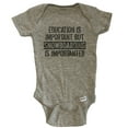 thumbnail image 1 of Education Is Important But Snowboarding Is Importanter Funny Baby Bodysuit - Grey, 1 of 2
