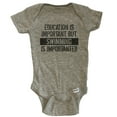 thumbnail image 1 of Education Is Important But Swimming Is Importanter Funny Baby Bodysuit - Grey, 1 of 2