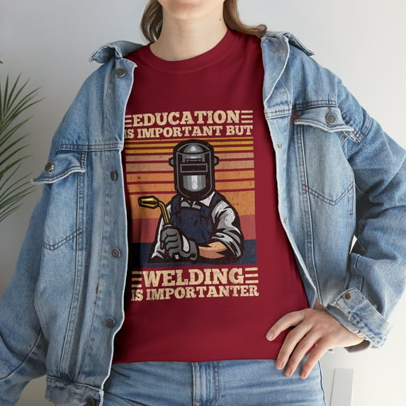 Education Is Important But Welding Is Importanter Distressed T-Shirt