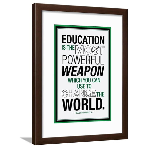 Education Nelson Mandela Quote, Framed Art Print Wall Art Sold by Art.Com