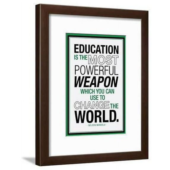 Education Nelson Mandela Quote, Framed Art Print Wall Art Sold by Art.Com
