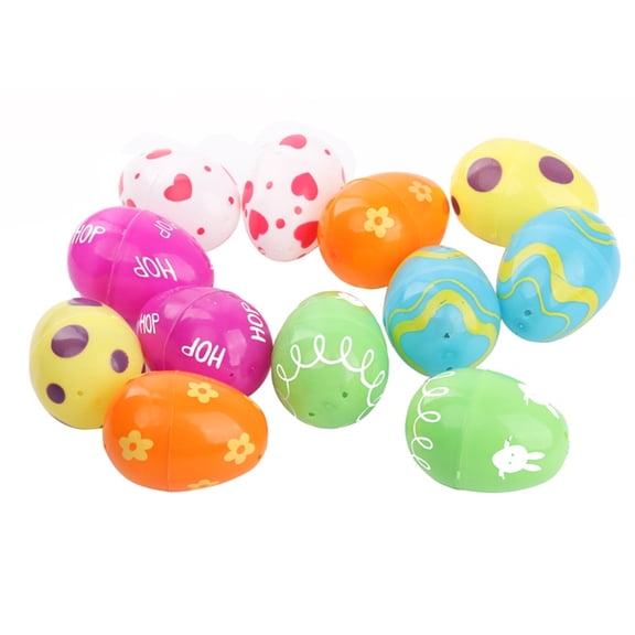 Education Puzzle Toy 12pc Pattern Assorted Easter Eggs Fillable Party Pack for Kids Educational Activity