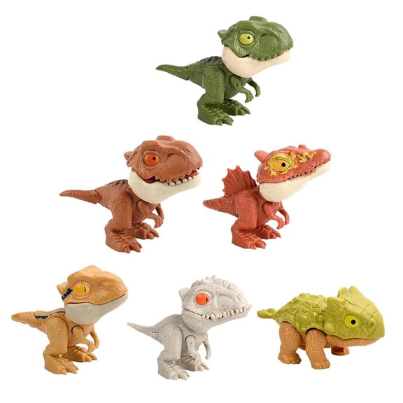 Education Puzzle Toy 6Pcs Finger Biting Dinosaur Figurines for Kids Hand Chew Models Novel Educational Activity,One Size,Army Green