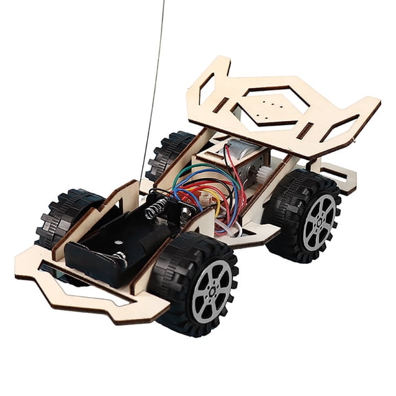 Education Puzzle Toy Assembly Racing RC Vehicles for Kids - Wooden DIY Building Toy for Learning and Creativity, 5.94.33 inch, Beige