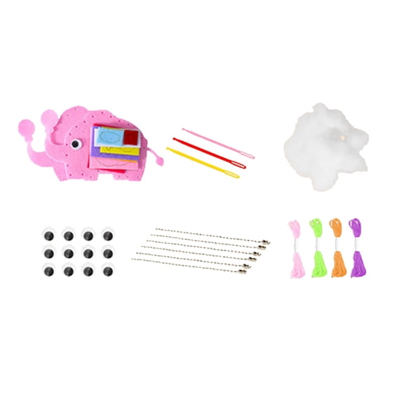 Education Puzzle Toy - DIY Doll Sewing Kit for Kids and Beginners Craft Project DIY Stuffed Toy Material Package Arts & Craft Kit, 6.1×7.48 inch, Pink