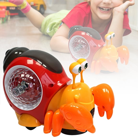 Education Puzzle Toy Luminous Crab Crawling Interactive Music Sensory Toy for Home Development and Brain Training, 15 cmx9 cmx11 cm, Orange