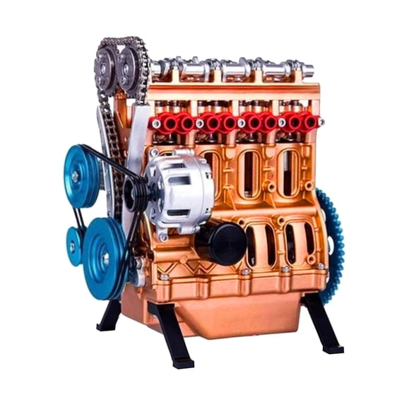 Education Puzzle Toys 1 Title Engine Model Desktop Engine 4 Cylinder Car Engine Toy for Adults Do Not DIY Educational Kit,5.51x3.54x3.94 inch,Multicolor