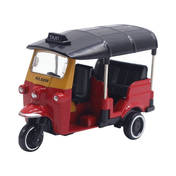 Education Retro Three Wheeled Taxi Alloy Model Cake Topper Display for Kids and Collectors