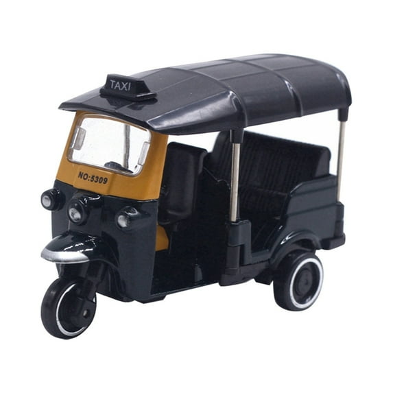 Education Retro Three Wheeled Taxi Alloy Model Cake Topper Display for Kids and Collectors