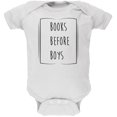 thumbnail image 1 of Education Smart Women Books Before Boys Soft Baby One Piece White 0-3 M, 1 of 1