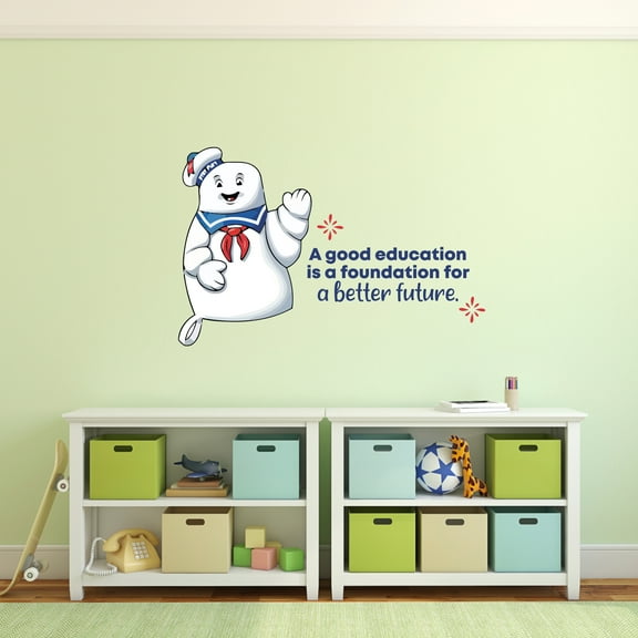 Education Stay Puft Ghostbusters Quote Cartoon Quotes Decors Wall Sticker Art Design Decal Girls Boys Kids Room Bedroom Nursery Kindergarten Home Decor Stickers Wall Art Vinyl Decoration (8x10 inch)