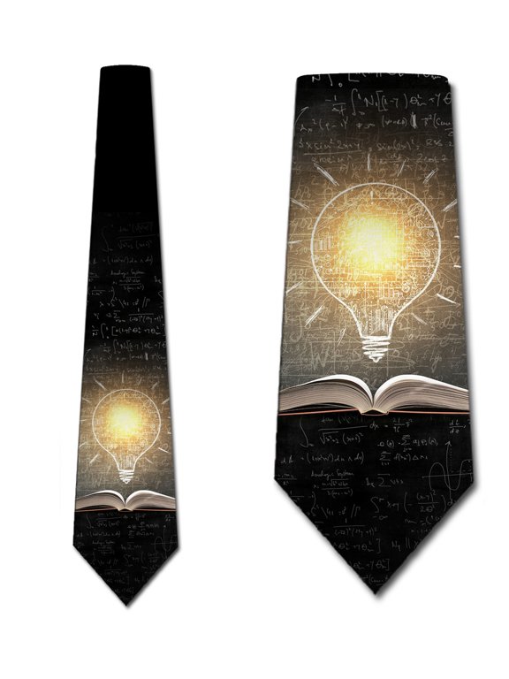 Education Ties Mens Book Math Equation Necktie by Three Rooker