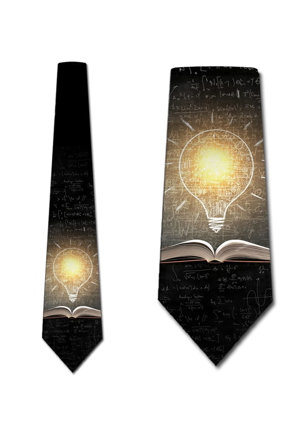 Education Ties Mens Book Math Equation Necktie by Three Rooker